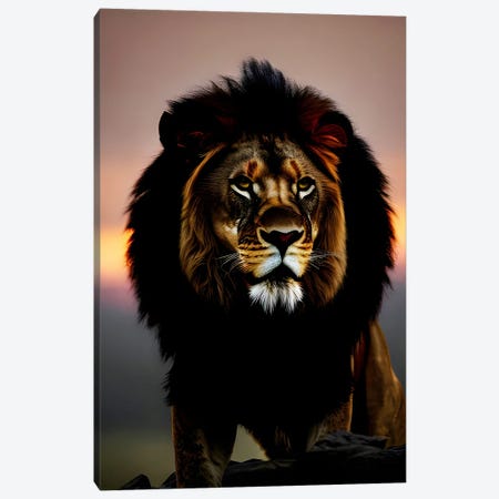 Lion Portrait In The Sunset, Animal Canvas Print #AVU241} by Adrian Vieriu Art Print