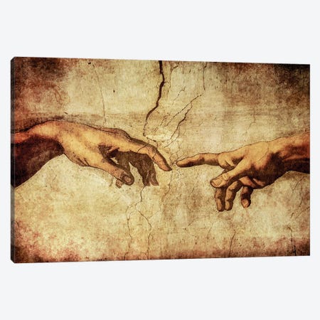 Creation Of Adam, Michelangelo's Frescoes Canvas Print #AVU24} by Adrian Vieriu Canvas Art