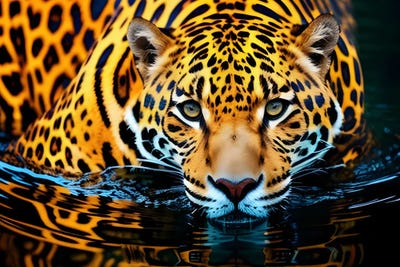 Tiger In Water by Adrian Vieriu framed canvas print