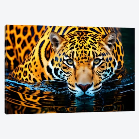 Tiger In Water Canvas Print #AVU354} by Adrian Vieriu Canvas Art