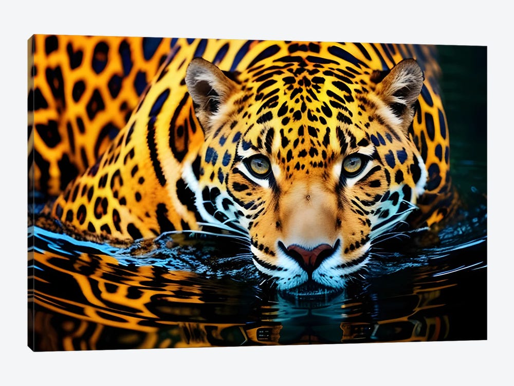 Tiger In Water by Adrian Vieriu 1-piece Canvas Art