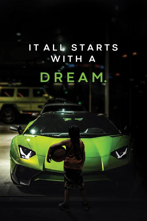 Sport Car Motivation Text, Business Dream by Adrian Vieriu wall art