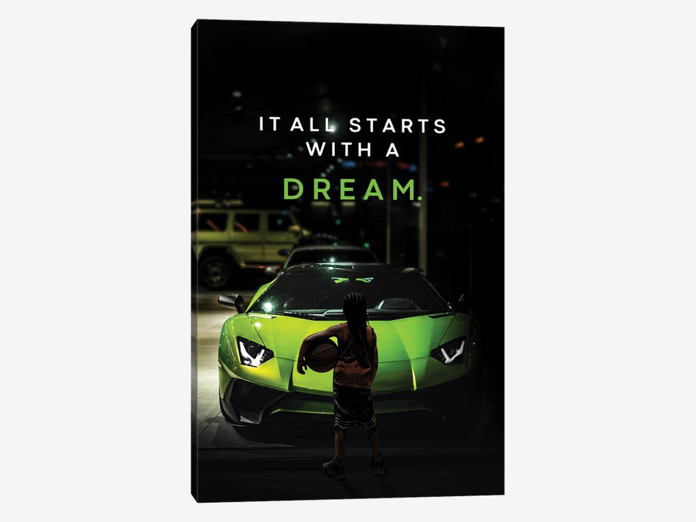Sport Car Motivation Text, Business Dream by Adrian Vieriu 1-piece Canvas Print