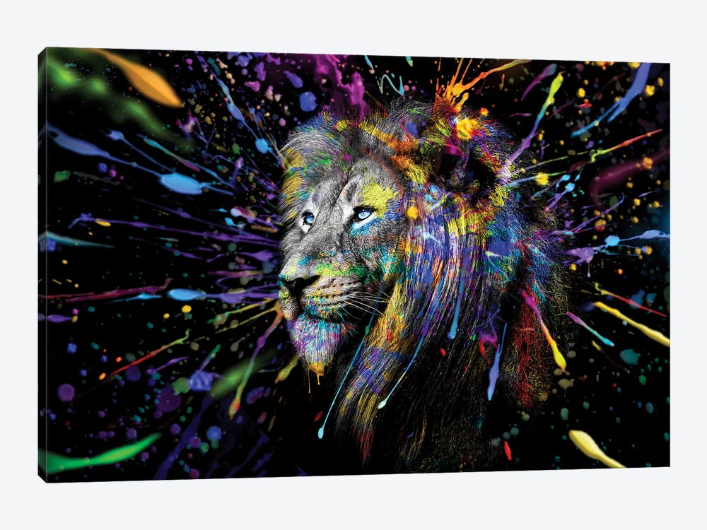 Lion Looking Off Full Colors by Adrian Vieriu 1-piece Canvas Print