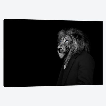 Man In The Form Of A Lion Person Looking Off Canvas Print #AVU62} by Adrian Vieriu Art Print