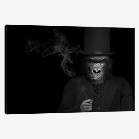 Man In The Form Of A Gorilla Person Smoking Canvas Print #AVU65} by Adrian Vieriu Canvas Wall Art