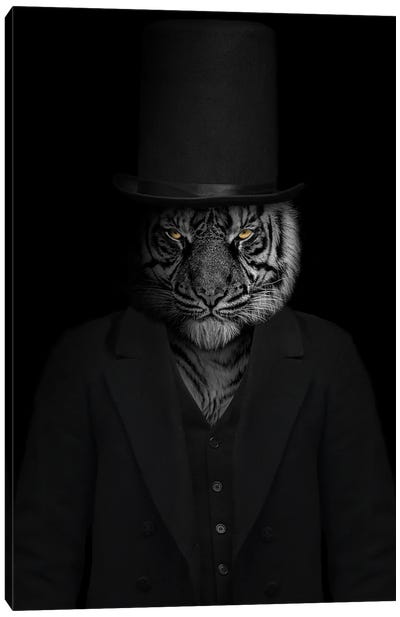 Man In The Form Of A Tiger Person Canvas Art Print - Adrian Vieriu
