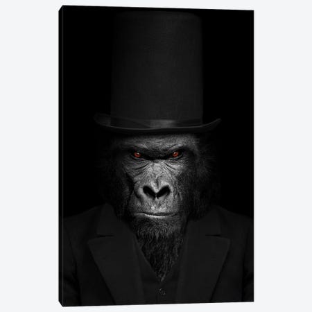 Man In The Form Of A Gorilla Person Black And White Canvas Print #AVU69} by Adrian Vieriu Art Print