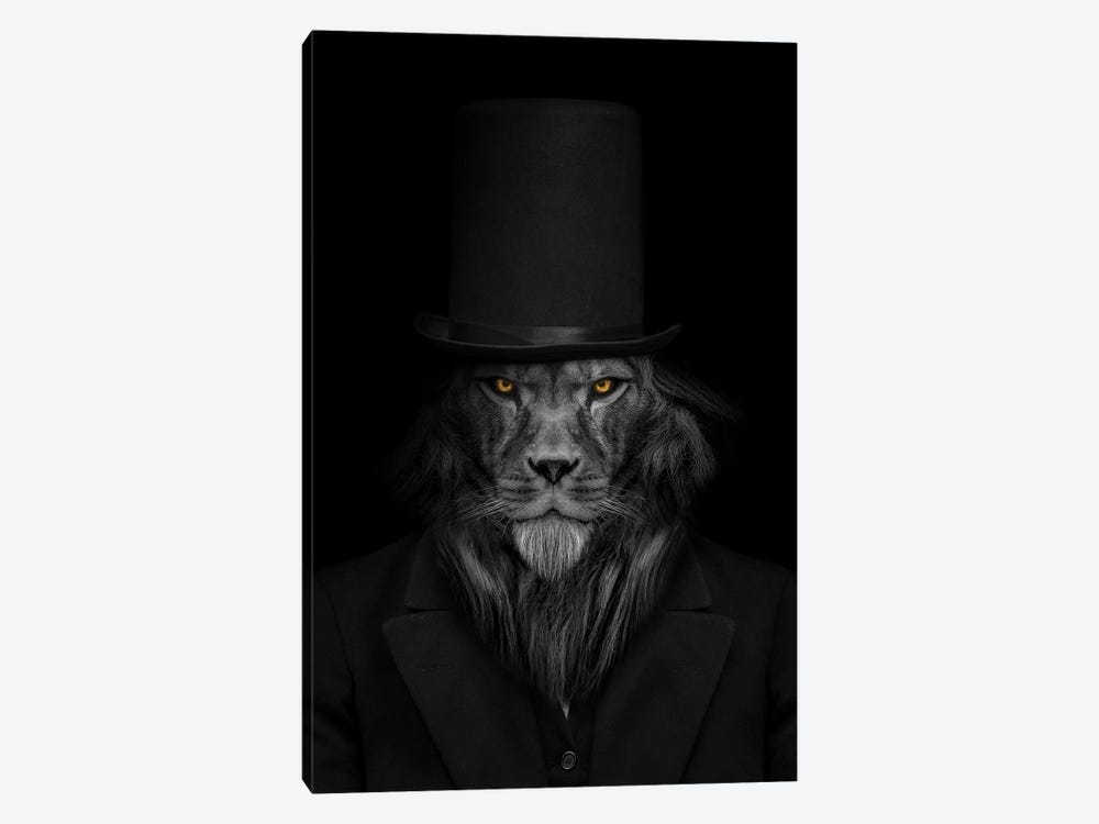Man In The Form Of A Lion Smoking Fiery Stare II by Adrian Vieriu 1-piece Canvas Wall Art