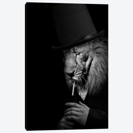 Man In The Form Of A Lion Lighting Up A Smoke Canvas Print #AVU75} by Adrian Vieriu Art Print