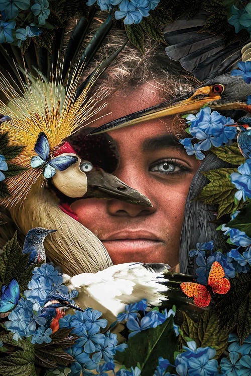 Blue Eyes Girl In Nature by Adrian Vieriu wall art