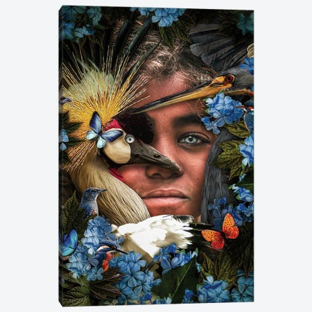 Blue Eyes Girl In Nature Canvas Print #AVU89} by Adrian Vieriu Canvas Art Print