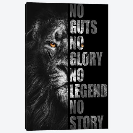 No Guts, No Glory… - Lion Black And White Canvas Print #AVU91} by Adrian Vieriu Canvas Wall Art
