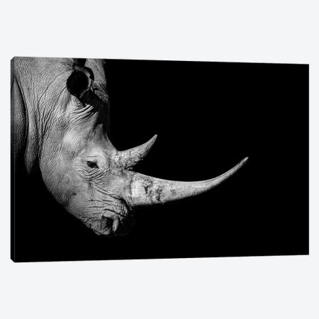 Rhinoceros Profile Black White Canvas Print #AVU99} by Adrian Vieriu Canvas Art