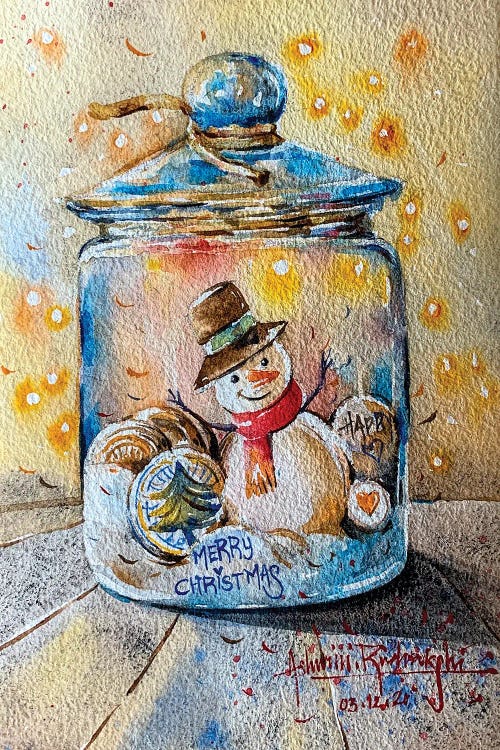 Snowman In Jar by Ashwini Rudraksi wall art
