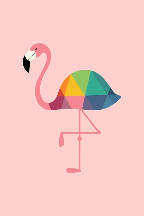 Rainbow Flamingo by Andy Westface wall art