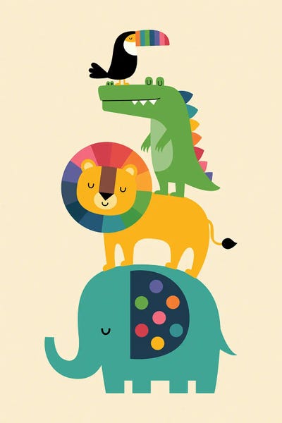 Mid-Century Modern Animals: Rainbow Safari by Andy Westface