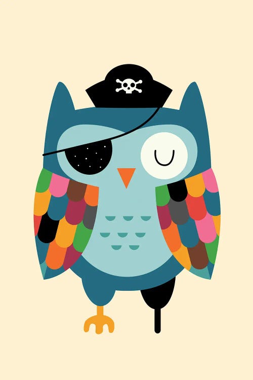 Captain Owl by Andy Westface wall art