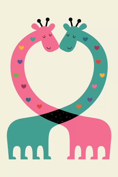 Kids Inspirational Art: Love With Heart by Andy Westface