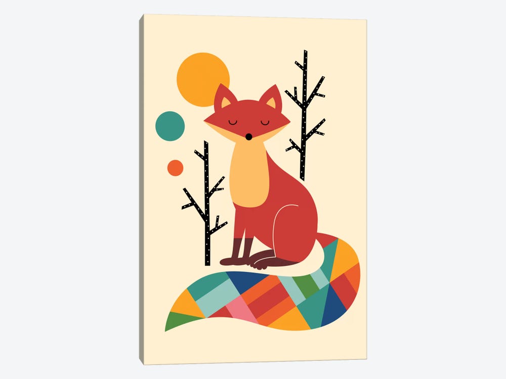 Rainbow Fox by Andy Westface 1-piece Canvas Print