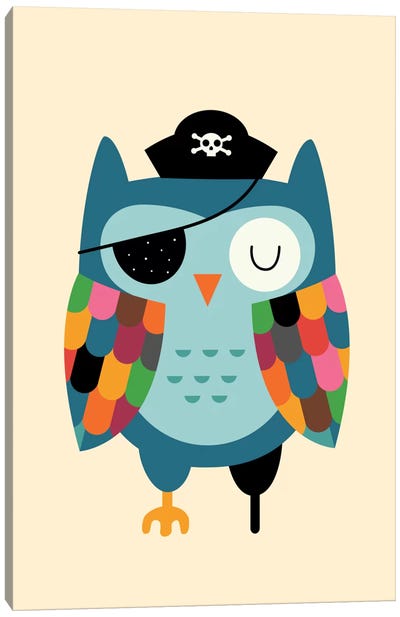 Captain Whooo Canvas Art Print - Owl Art