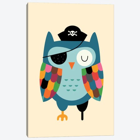 Captain Whooo Canvas Print #AWE16} by Andy Westface Canvas Art