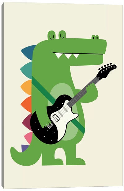 Croco Rock Canvas Art Print - Crocodile & Alligator Art