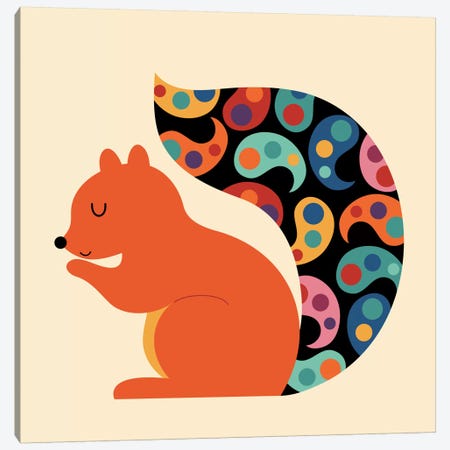 Paisley Squirrel Canvas Print #AWE34} by Andy Westface Canvas Wall Art