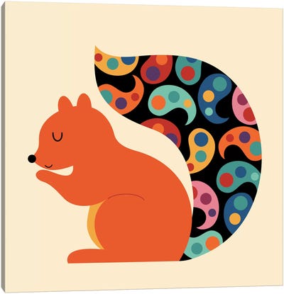 Paisley Squirrel Canvas Art Print