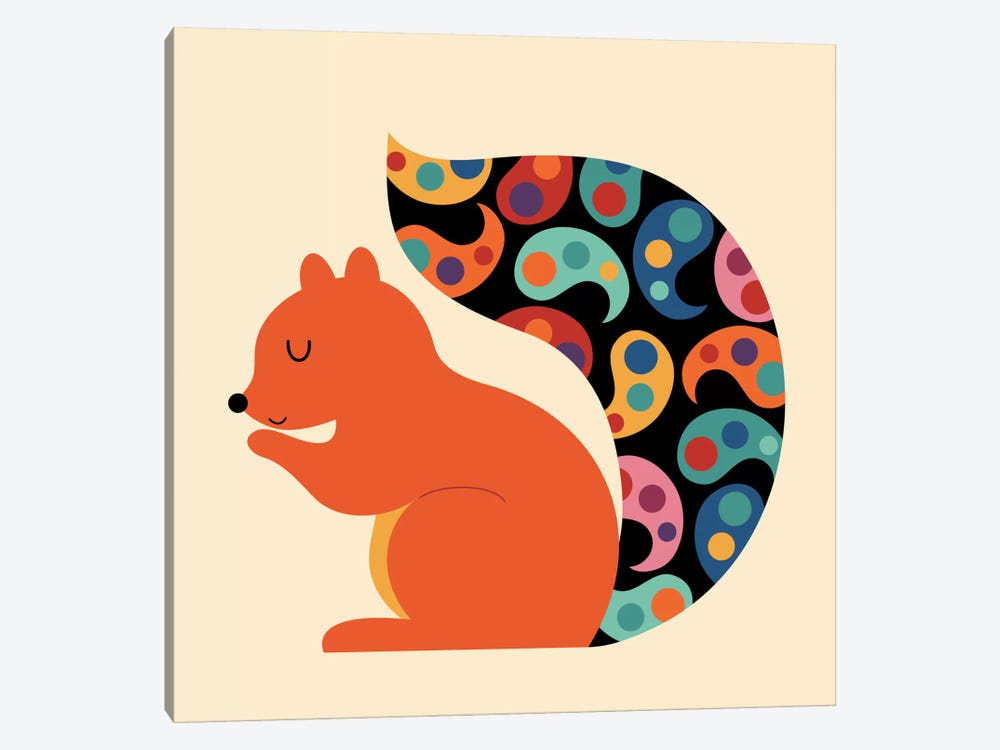 Paisley Squirrel by Andy Westface 1-piece Art Print