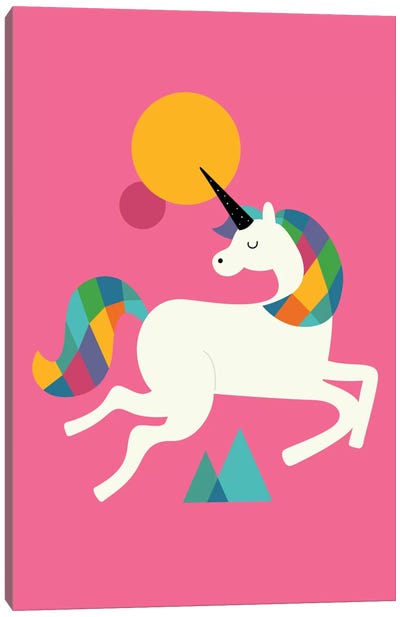To Be A Unicorn Canvas Art Print - Andy Westface
