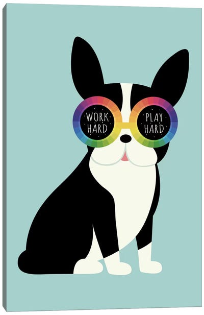 Work Hard Play Harder Canvas Art Print - Andy Westface