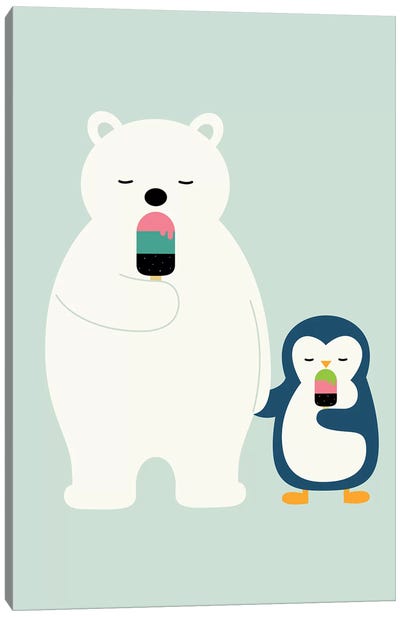 Stay Cool Canvas Art Print - Penguin Art