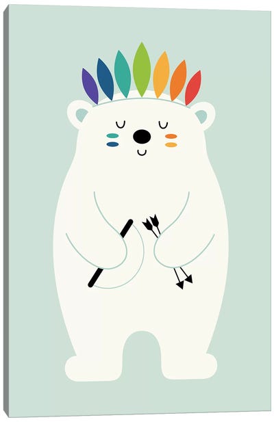 Be Brave Polar Canvas Art Print - Polar Bear Art
