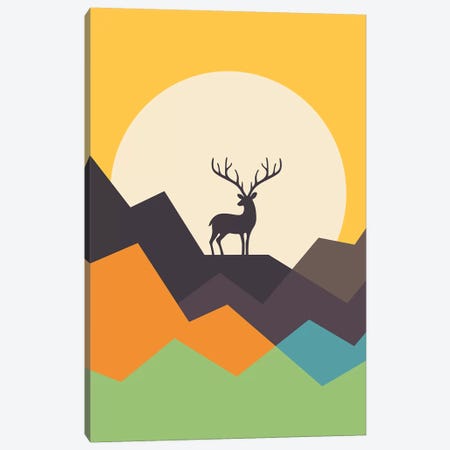 Deer Canvas Print #AWE49} by Andy Westface Canvas Wall Art