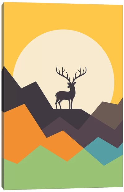 Deer Canvas Art Print - Minimalist Nursery