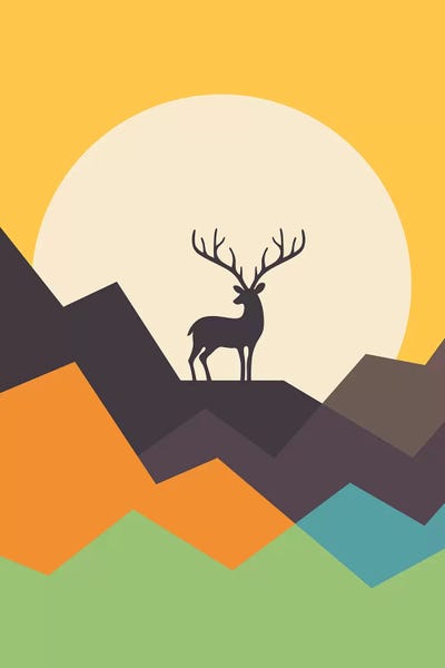 Large Minimalist Art - Canvas Prints: Deer by Andy Westface