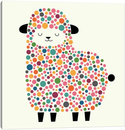 Bubble Sheep Canvas Art Print - Minimalist Kids Art