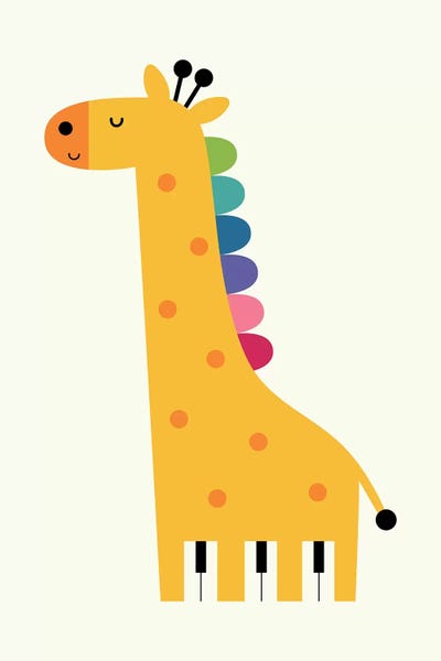 Giraffe Piano by Andy Westface framed wall art