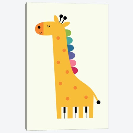 Giraffe Piano Canvas Print #AWE56} by Andy Westface Canvas Artwork