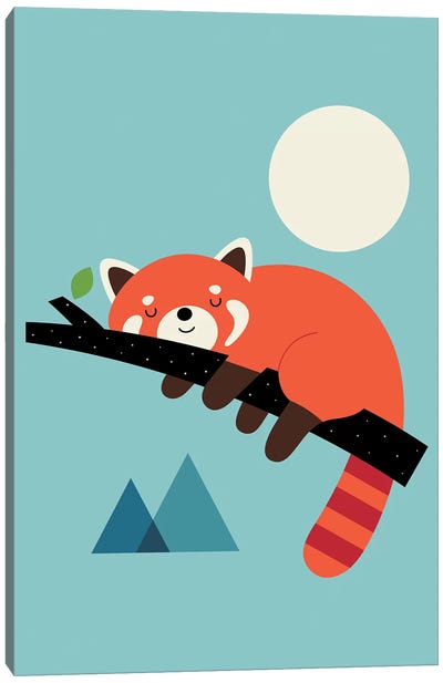 Nap Time Canvas Art Print - Red Panda Art
