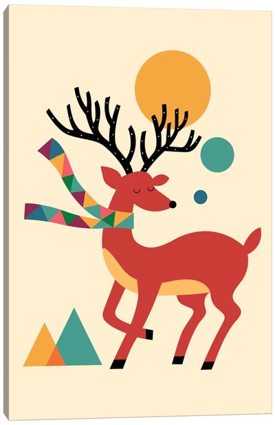 Deer Autumn Canvas Art Print - Andy Westface