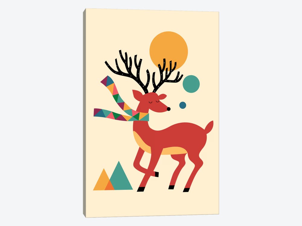 Deer Autumn by Andy Westface 1-piece Canvas Art Print