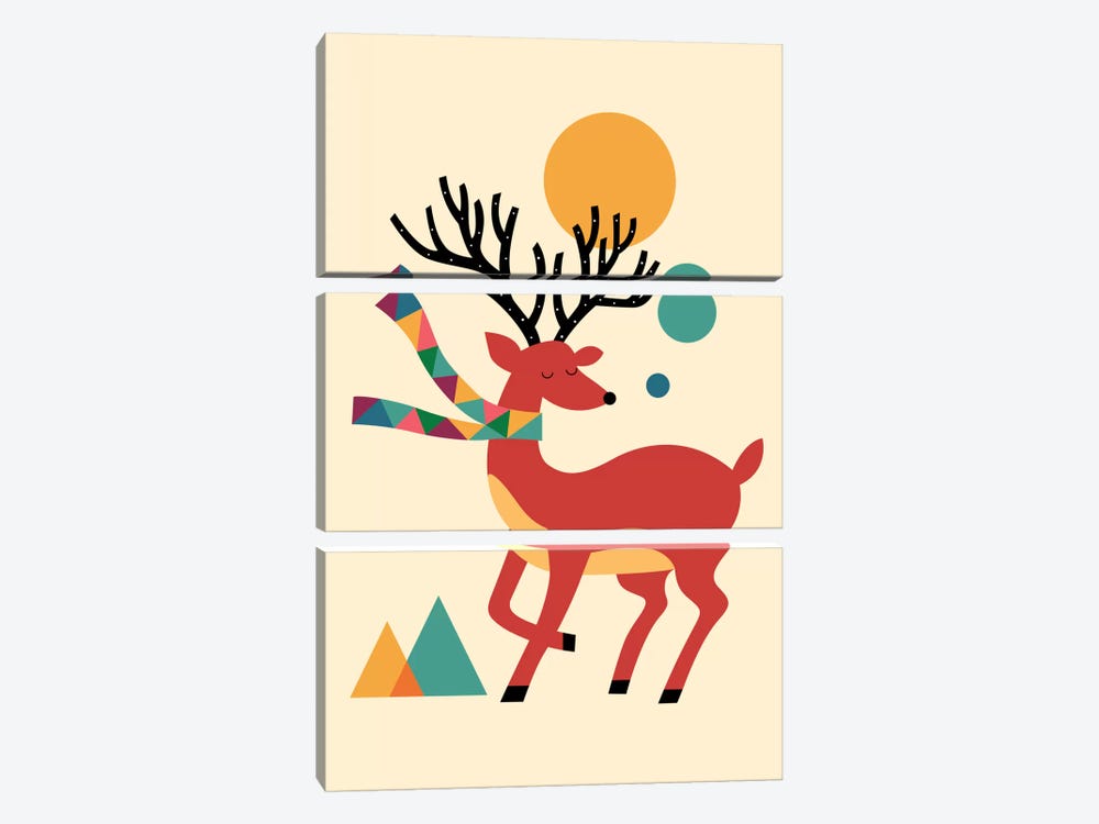 Deer Autumn by Andy Westface 3-piece Art Print