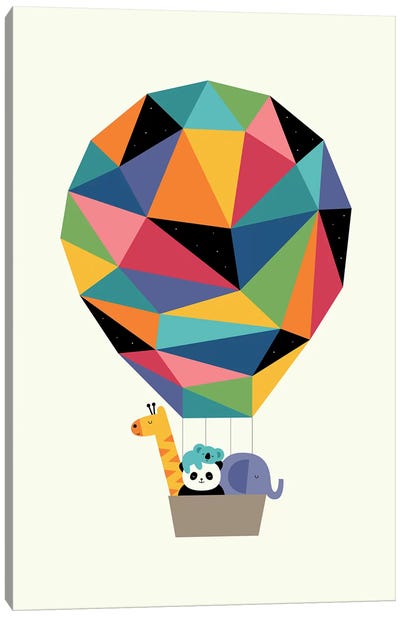 Fly High Together Canvas Art Print - Hot Air Balloon Art