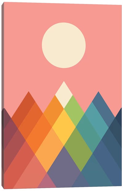 Rainbow Peak Canvas Art Print - Minimalist Nursery