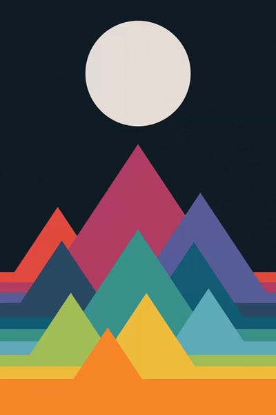 Large Minimalist Art - Canvas Prints: Whimsical Mountains by Andy Westface