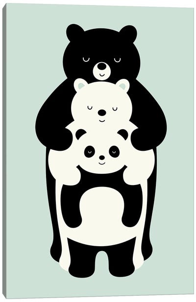Family Portrait Canvas Art Print - Panda Art
