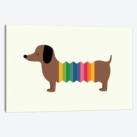 Rainbow Dooooog Canvas Print #AWE87} by Andy Westface Art Print