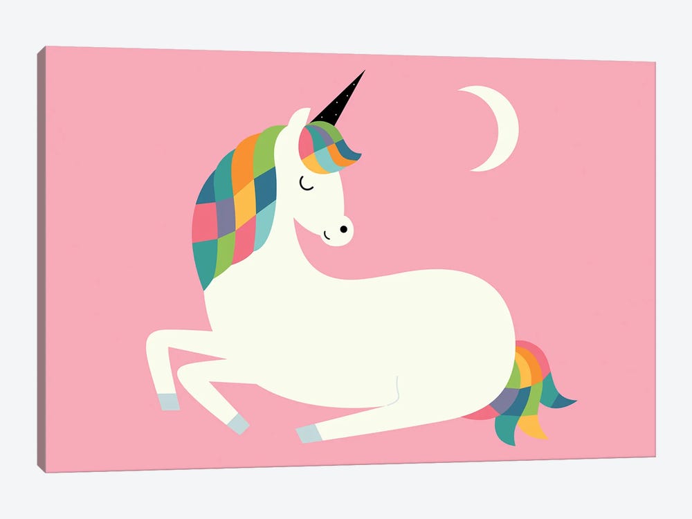 Unicorn Happiness by Andy Westface 1-piece Canvas Print